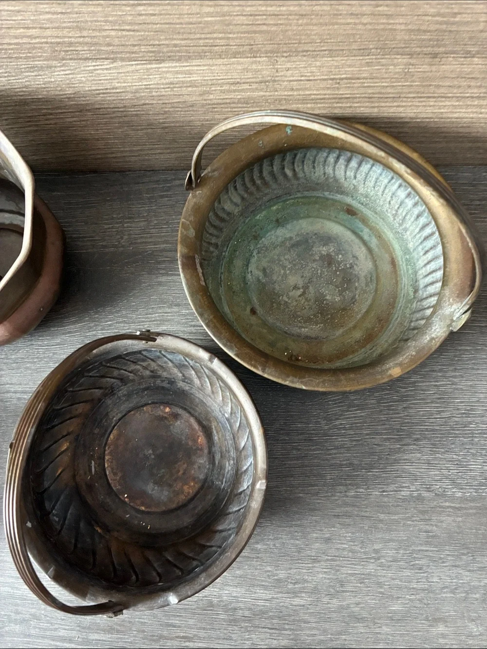 Brass Pots, Bowls with Handles and Lidded Brass Sugar Bowl or Trinket Dish